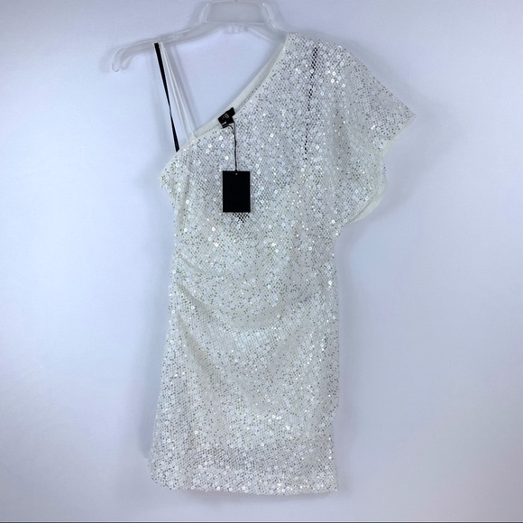 REVOLVE NBD Ibiza White Silver Sequins Mini Dress - Picture 6 of 6